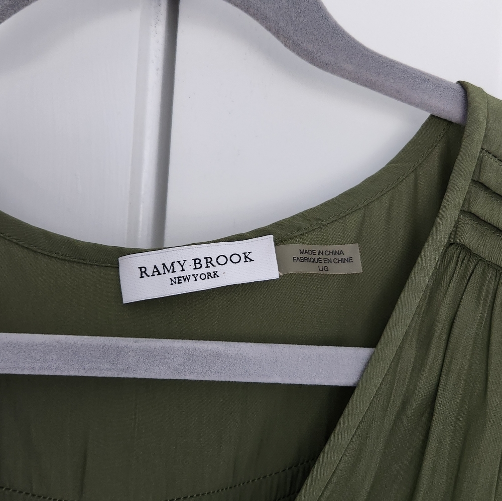 Ramy Brook olive green mini dress size L